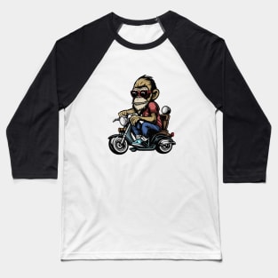 Amazing Ape Monkey Chimp Riding And Driving Motorcycle Baseball T-Shirt